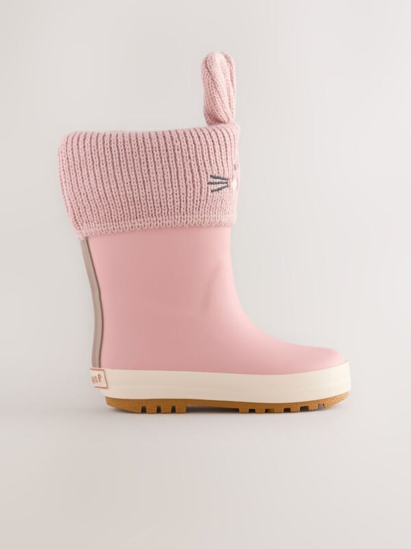 Pink Bunny Thinsulate Lined Cuff Wellies