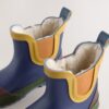 Navy Colourblock Warm Lined Ankle Wellies