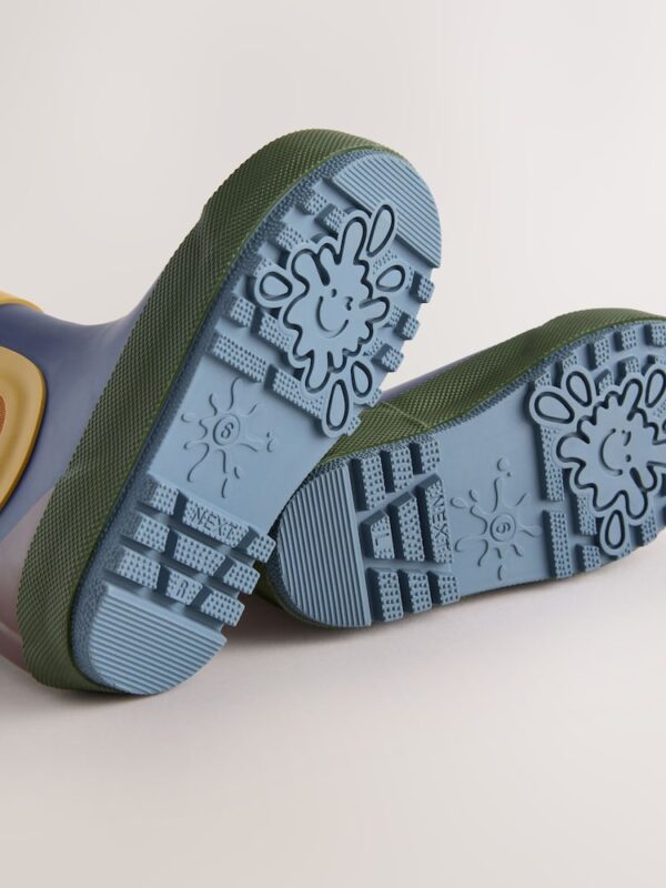 Navy Colourblock Warm Lined Ankle Wellies