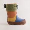Blue/Green Colourblock Thermal Thinsulate™ Lined Cuff Wellies