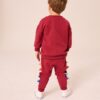Burgundy Red Dinosaur Spikes Crew Sweatshirt And Joggers Set