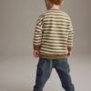 Green/Ecru Stripe Sweatshirt and Utility Joggers 2 Piece Set