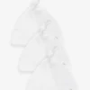 White 100% Cotton Tie Top Baby Hats 3 Pack