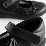 Matt Black Wide Fit (G) School Junior Butterfly Mary Jane Shoes
