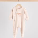 Neutral Hamish Baby 100% Cotton Sleepsuits 3 Pack