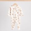 Neutral Hamish Baby 100% Cotton Sleepsuits 3 Pack