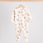 Neutral Hamish Baby 100% Cotton Sleepsuits 3 Pack