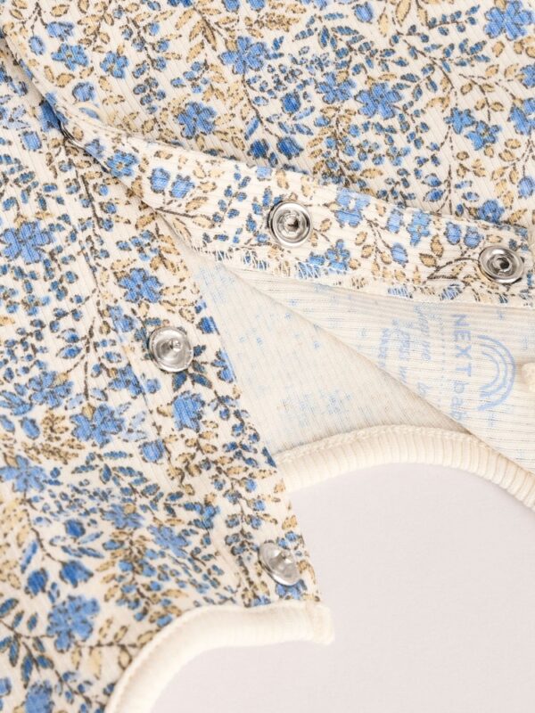 Blue Ditsy Floral Long Sleeve Baby Frill Top And Leggings Set