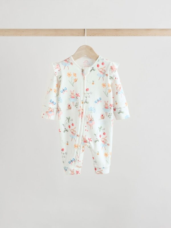 Pink Baby Fairy Bunny 100% Cotton Sleepsuits 3 Pack