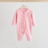 Pink Baby Fairy Bunny 100% Cotton Sleepsuits 3 Pack