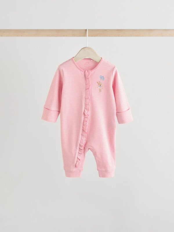 Pink Baby Fairy Bunny 100% Cotton Sleepsuits 3 Pack