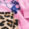 Pink/Animal Sweatshirt and Ribbed Flare Set