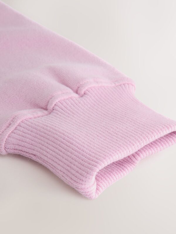 Pink Slogan Sweatshirt And Wide Leg Joggers Set