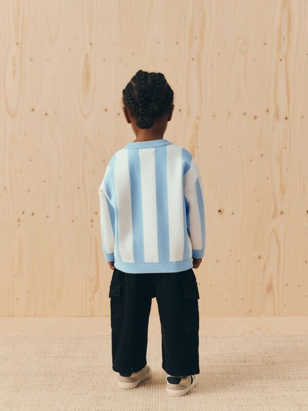 Light Blue Knitted Crew Neck Jumper