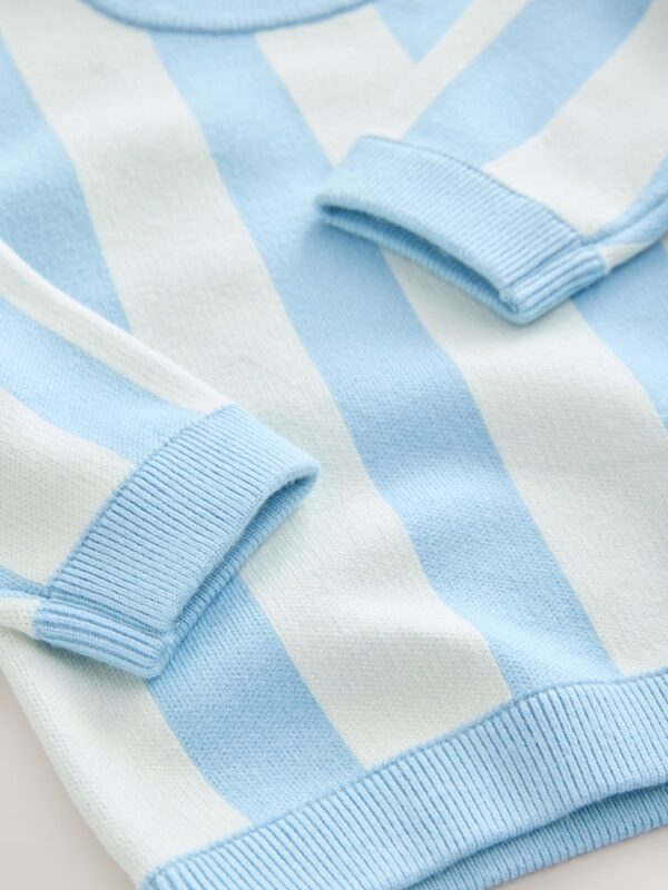 Light Blue Knitted Crew Neck Jumper