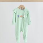 Green Hamish Baby Two Way Zip Sleepsuits 3 Pack