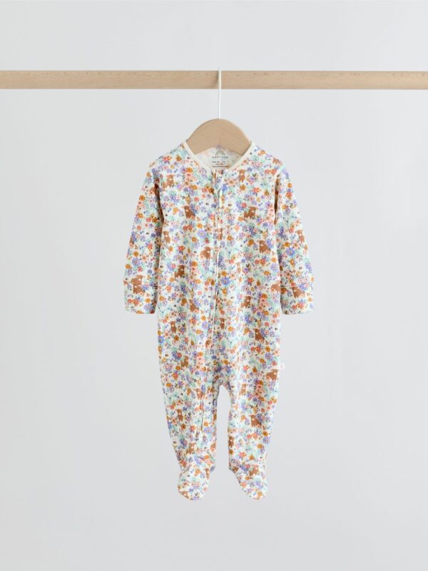 Green Hamish Baby Two Way Zip Sleepsuits 3 Pack