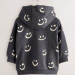 Black/White Long Sleeve Printed Hoodie