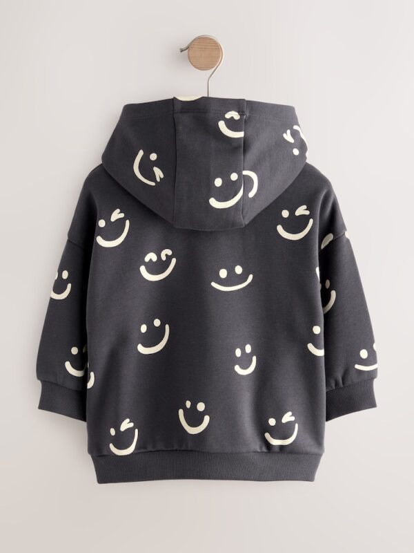 Black/White Long Sleeve Printed Hoodie