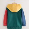 Green Colourblock Long Sleeve Appliqué Hoodie