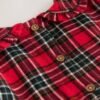 Red Check Long Sleeve Collar Dress