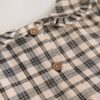 Neutral Check Long Sleeve Collar Dress