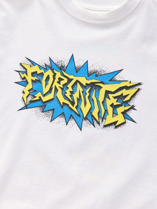 White Fortnite Print Short Sleeved T-Shirt