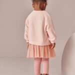 Pink Sweatshirt Skirt and Leggings 2 Piece Set