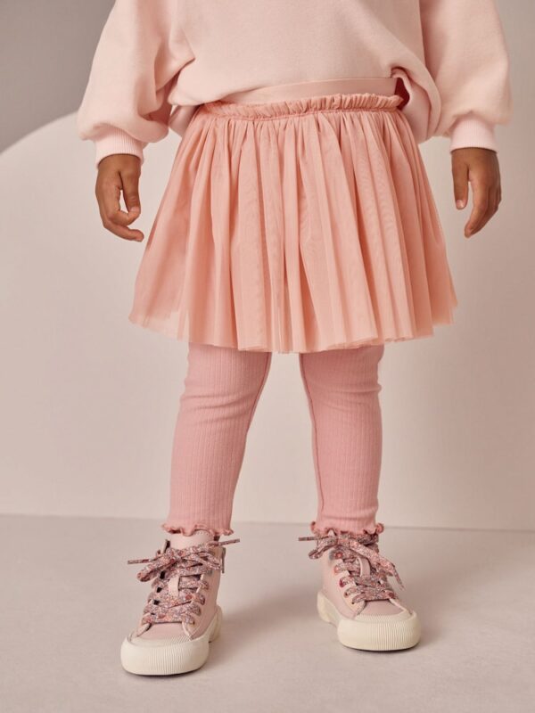 Pink Sweatshirt Skirt and Leggings 2 Piece Set