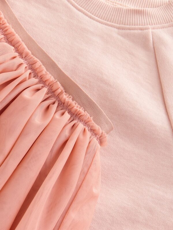 Pink Sweatshirt Skirt and Leggings 2 Piece Set