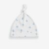 Blue/White Bear Baby Tie Top 100% Cotton Hats 3 Pack