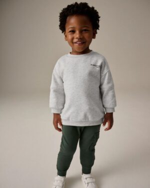 Khaki/Grey Utility Sweatshirt and Super Skinny Joggers Set