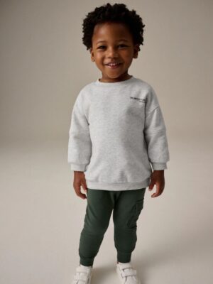 Khaki/Grey Utility Sweatshirt and Super Skinny Joggers Set