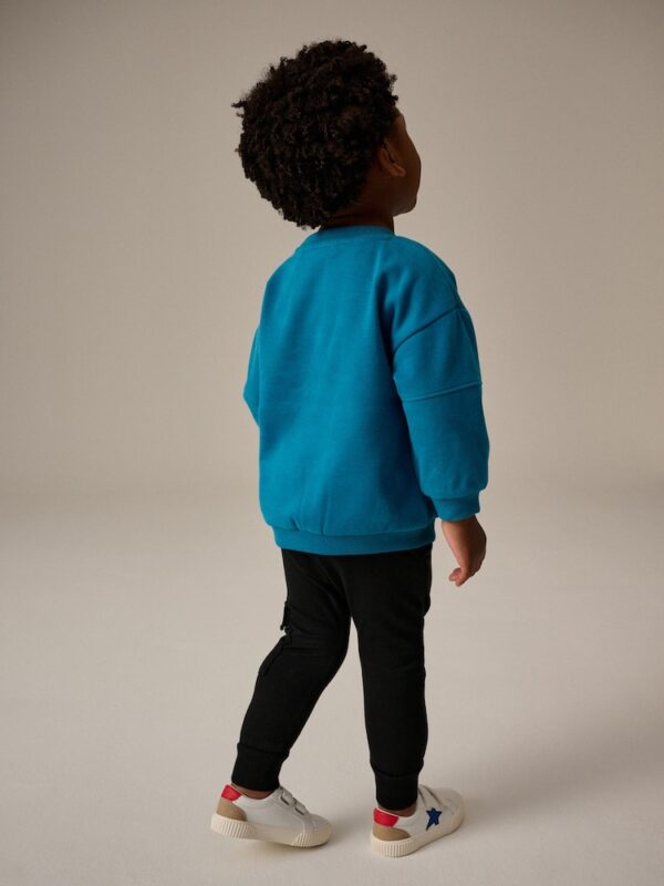 Teal Blue/Black Utility Sweatshirt and Super Skinny Joggers Set
