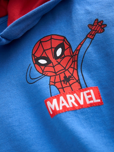 Blue/Red Spider-Man Zip Through 100% Cotton Hoodie