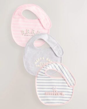 Pink/Grey Baby Bibs 3 Pack