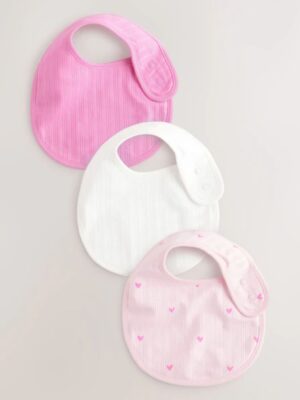 Pink Baby Bibs 3 Pack
