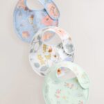 Blue Floral Print Baby Bibs 3 Pack