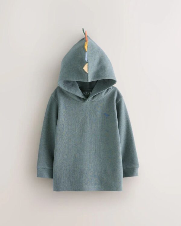 Textured Jersey Dino Spikes Hoodie