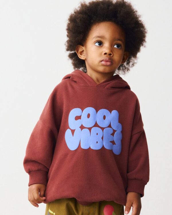 Burgundy Red Long Sleeve Printed Hoodie