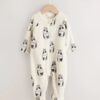 White Milk Fleece Baby Sleepsuit