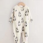 White Milk Fleece Baby Sleepsuit