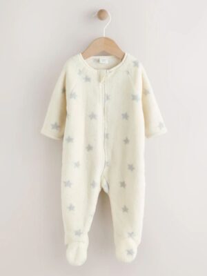 Grey Milk Fleece Baby Sleepsuit