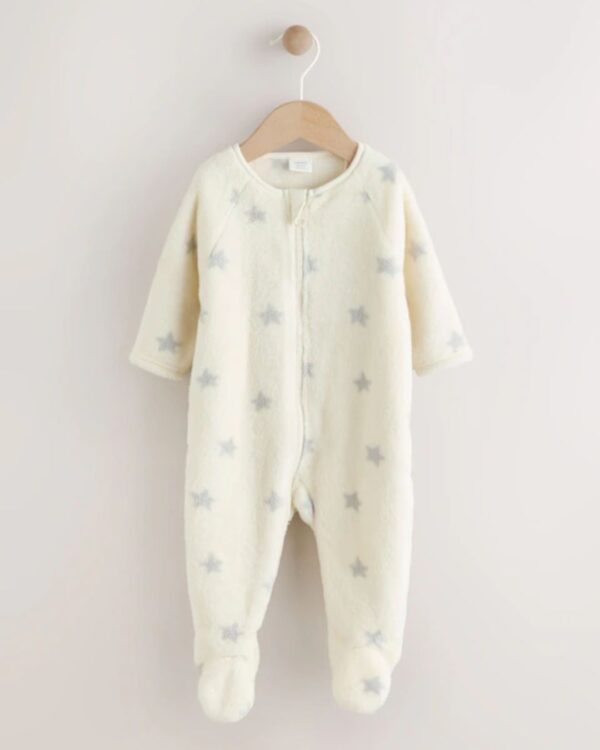 Grey Milk Fleece Baby Sleepsuit
