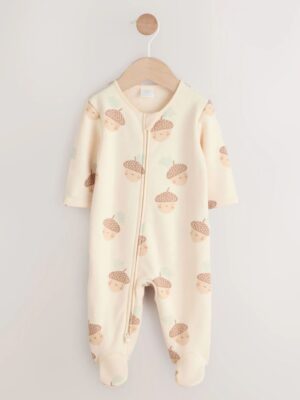 Neutral Baby Two Way Zip Fleece Lined Sleepsuit