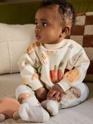 Orange Autumnal Sweatshirt and Leggings Baby Set