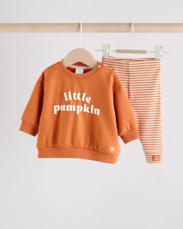 Little Pumpkin Baby Sweatshirt and Leggings Set