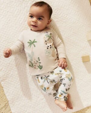 Neutral Safari Baby T Shirt and Legging Set