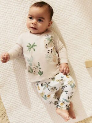 Neutral Safari Baby T Shirt and Legging Set
