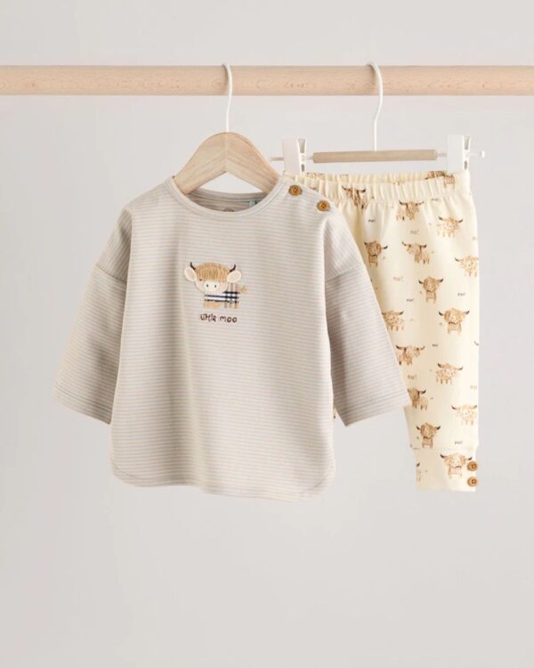 Beige Hamish Baby T Shirt and Legging Set